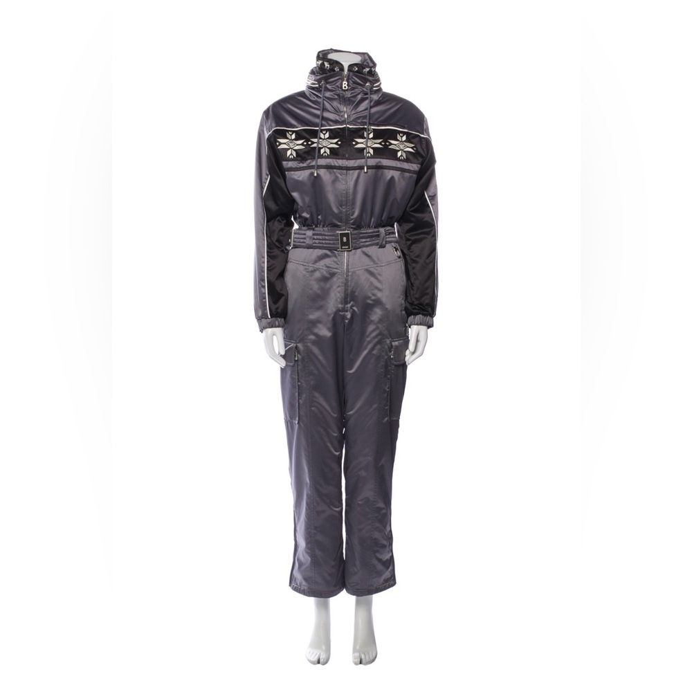 Bogner Grey Silver Ski Snowboard One Piece Bib Jumpsuit